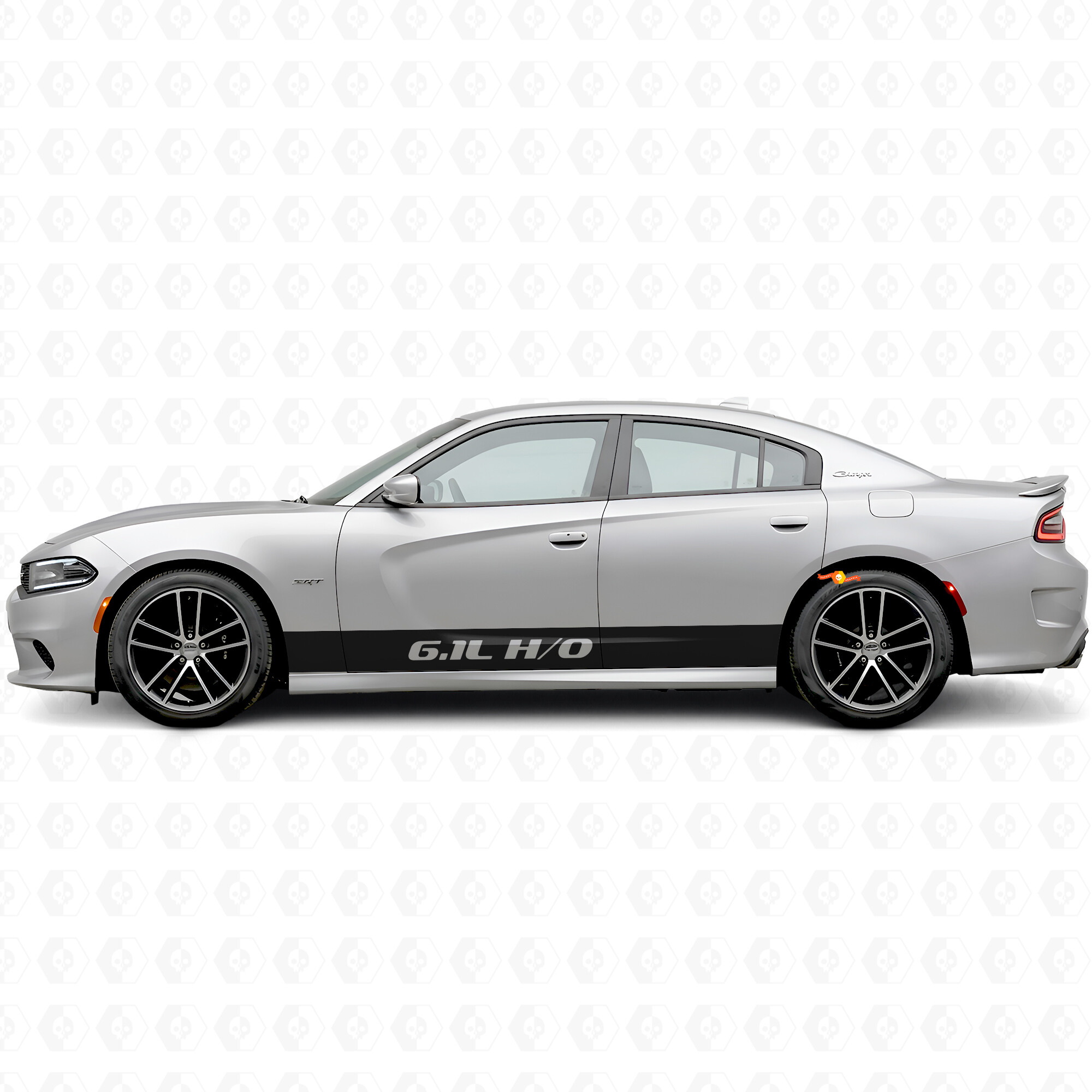Autocollant vinyle latéral à bandes droites H/O 6.1L pour Dodge Charger 2015-2026