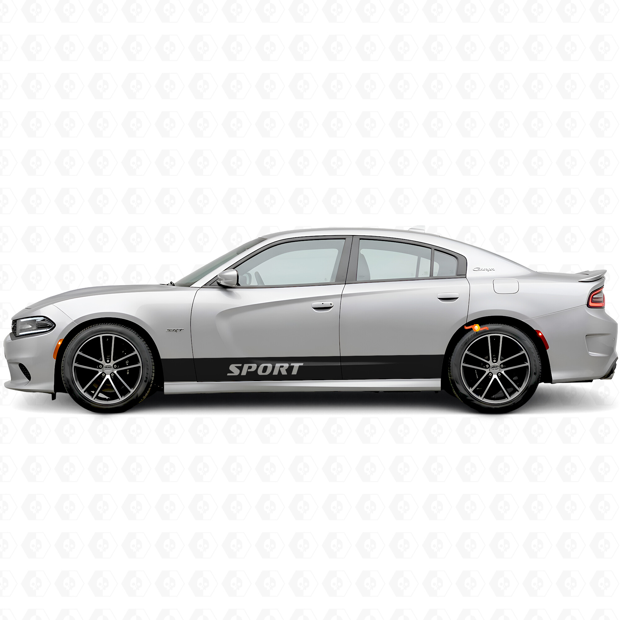 Autocollant Vinyle Latéral Sport à Bandes Droites pour Dodge Charger 2015-2026