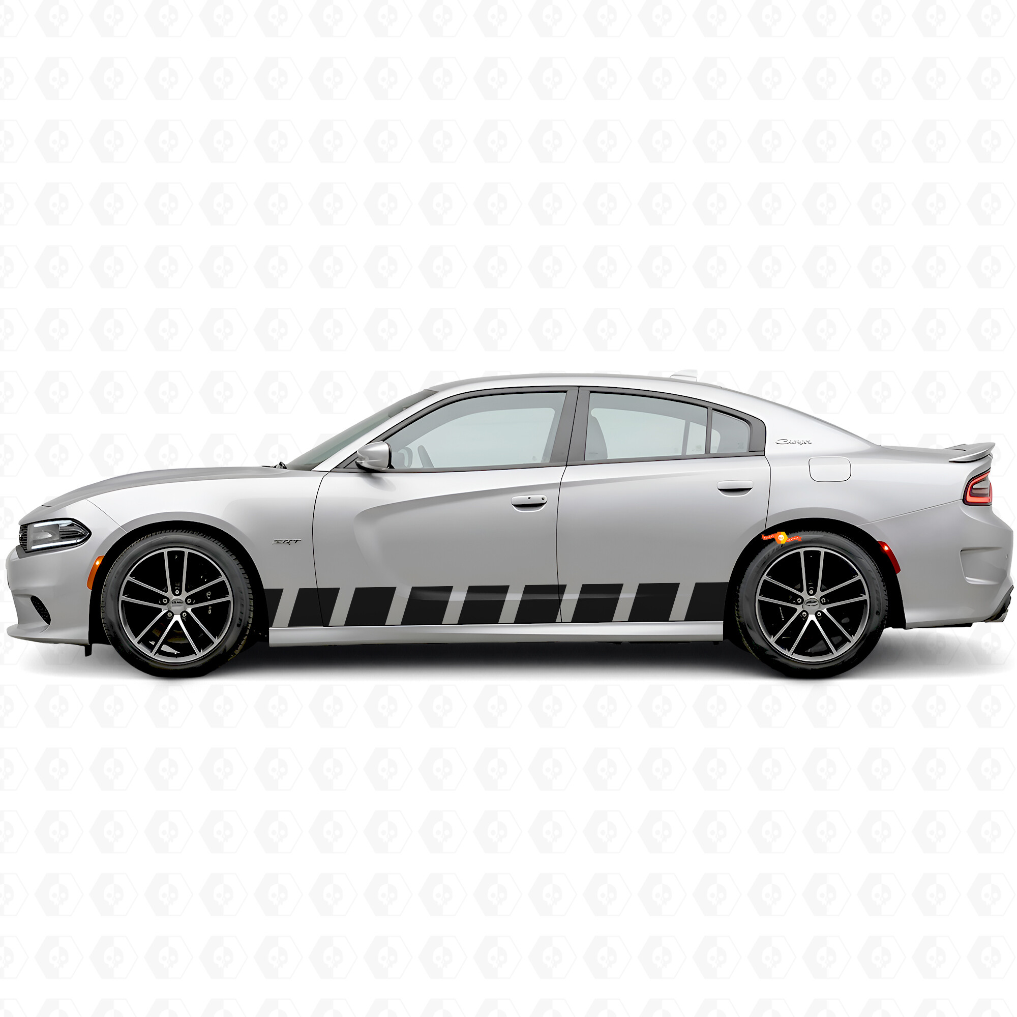 Autocollant vinyle latéral à rayures style bloc pour Dodge Charger 2015-2026
