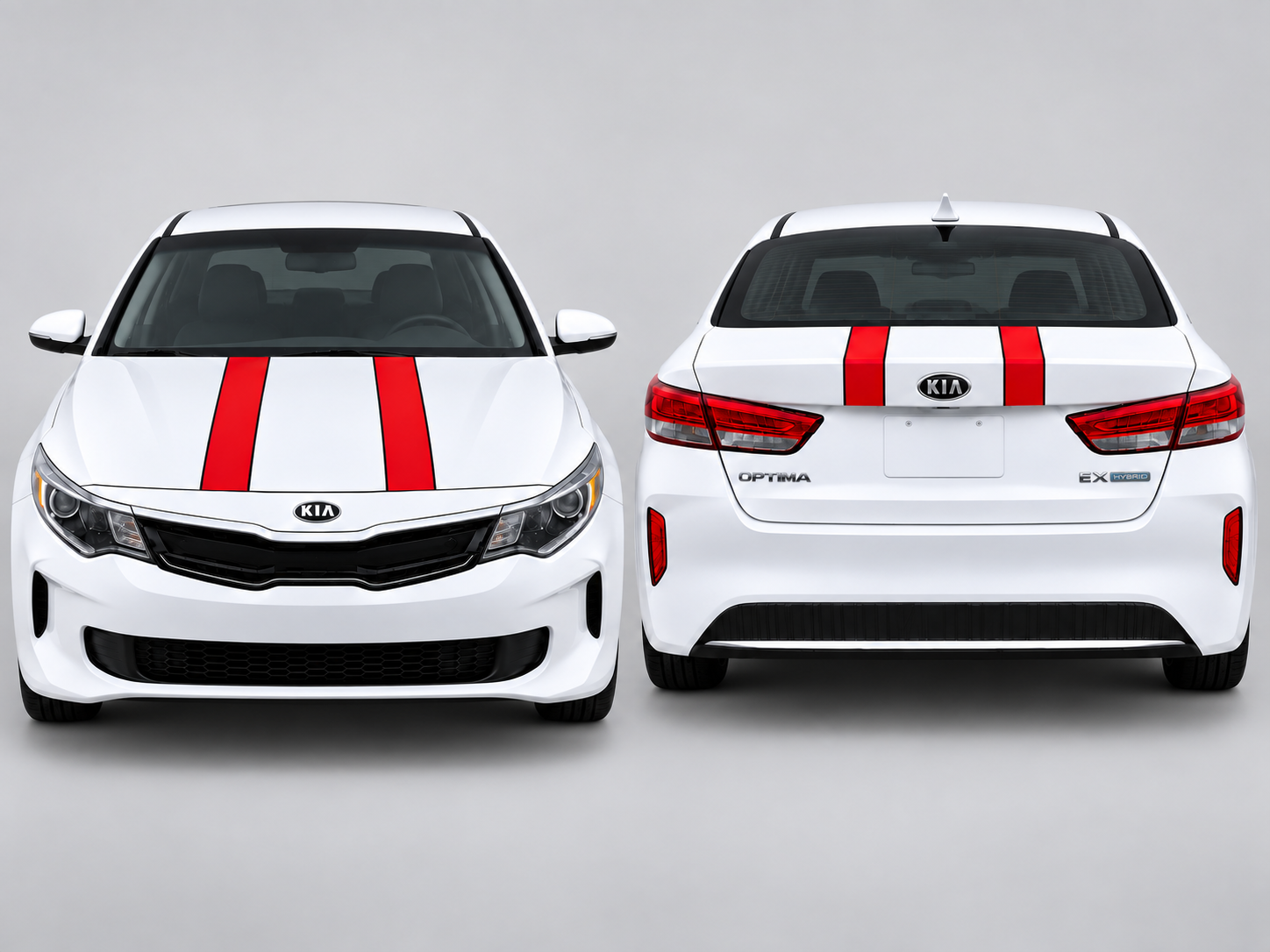Kit de décalcomanies en vinyle à rayures de course doubles pour capot et coffre pour Kia Optima – Autocollant voiture stylé
