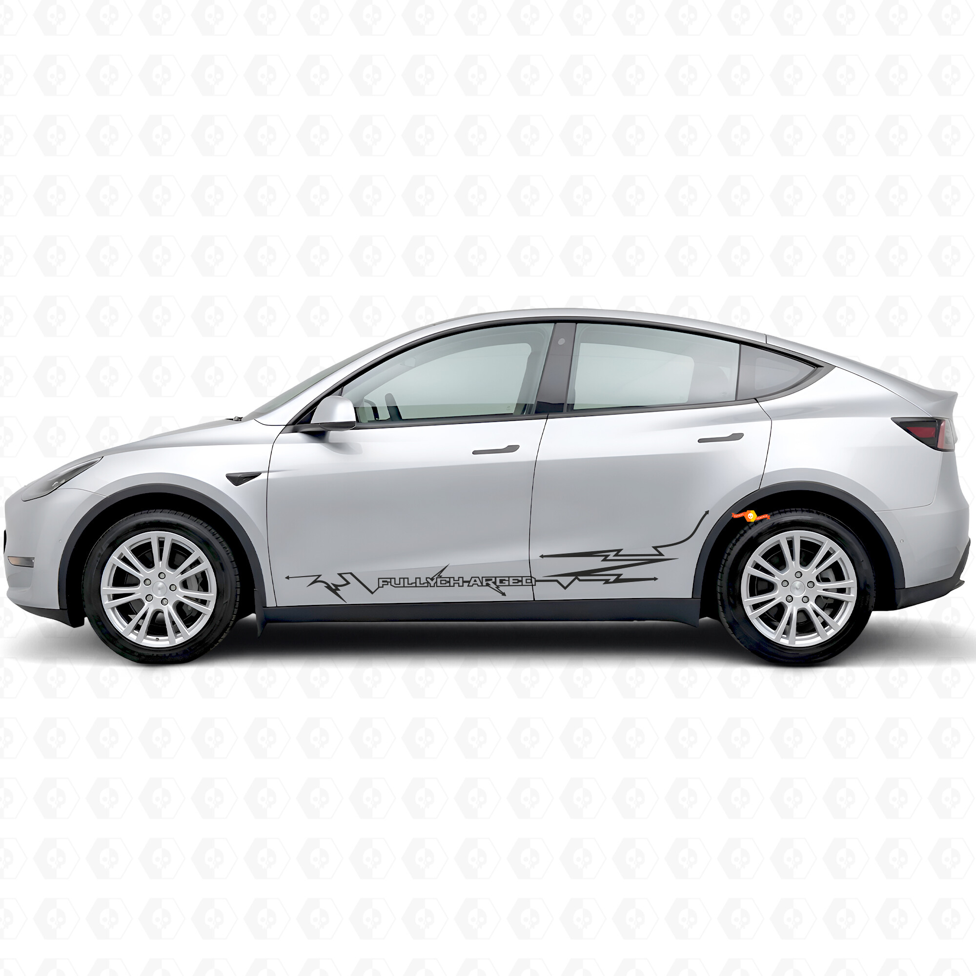 Complètement Chargé en Style Électro Autocollant Vinyle pour Porte Latérale Tesla Model Y