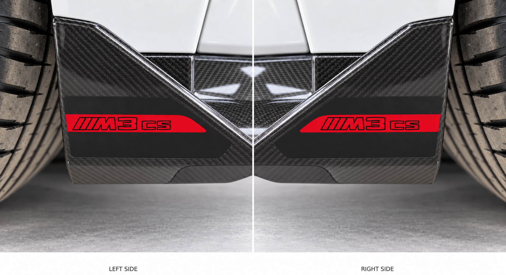 2pcs pour BMW M3 CS Splitter avant Autocollant Vinyle Paire pour BMW M3 CS 2024