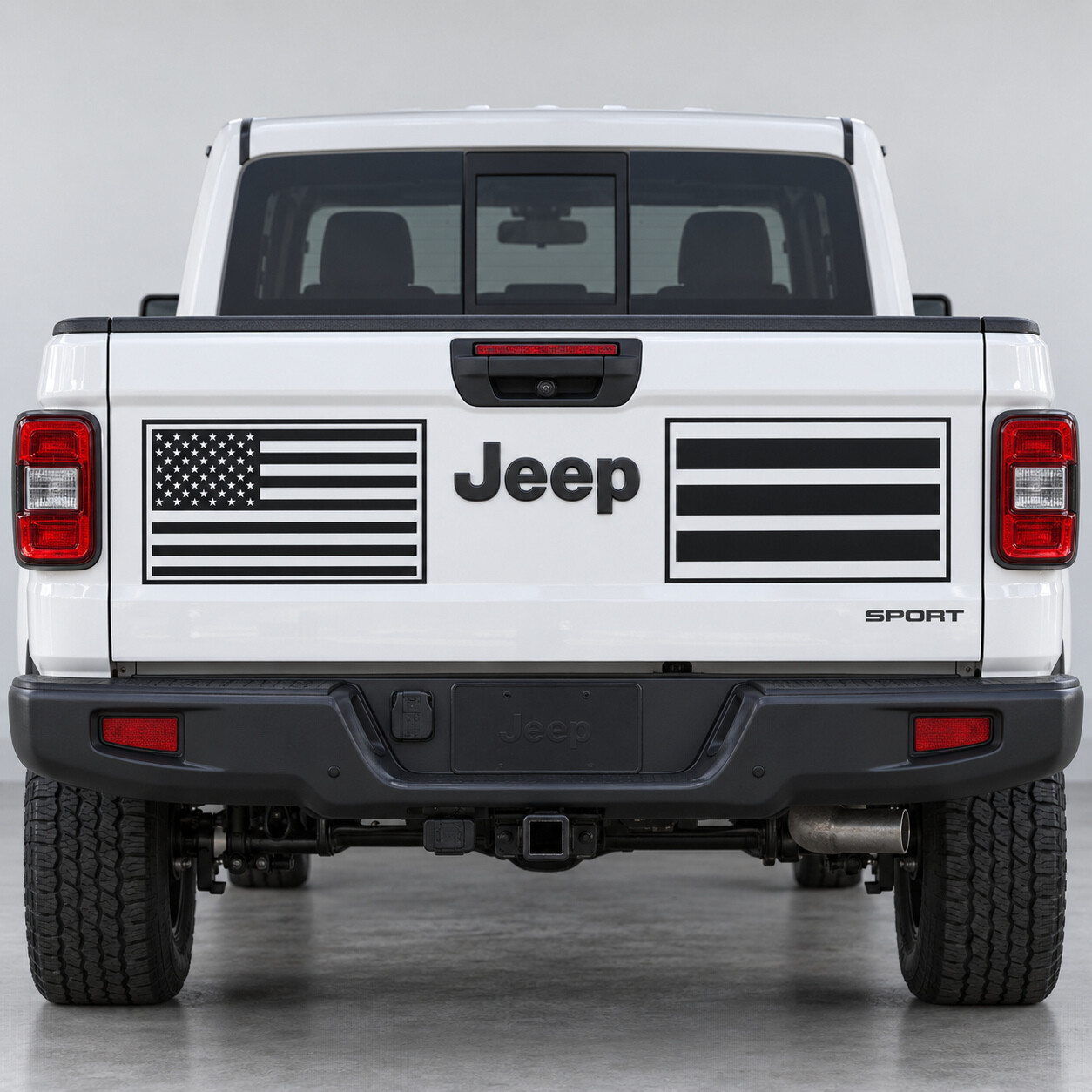 Autocollant en vinyle avec drapeau encadré pour hayon Jeep Gladiator 2023