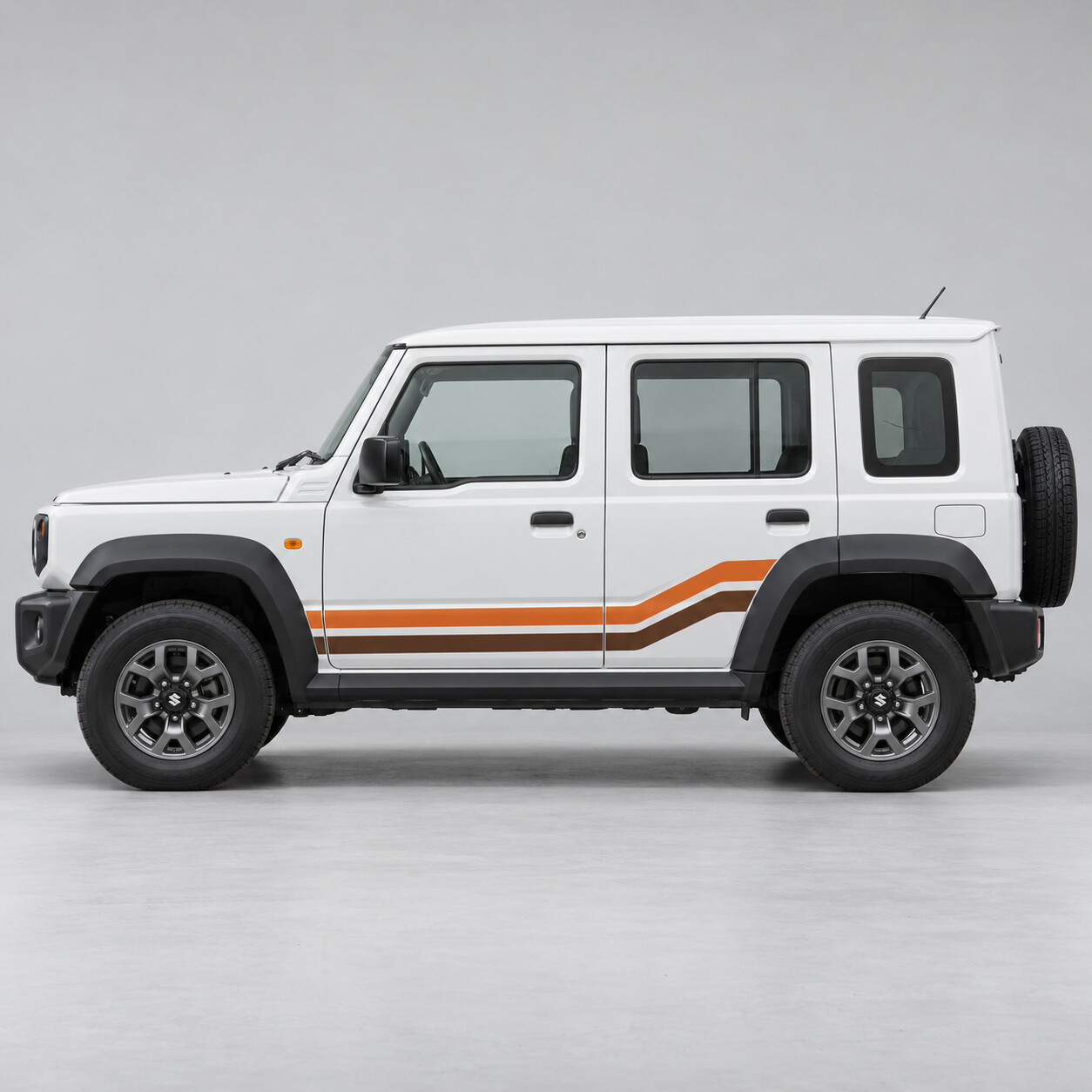 Kit d'autocollants en vinyle latéraux diagonaux doubles pour Maruti Suzuki Jimny Alpha cinq portes 2023