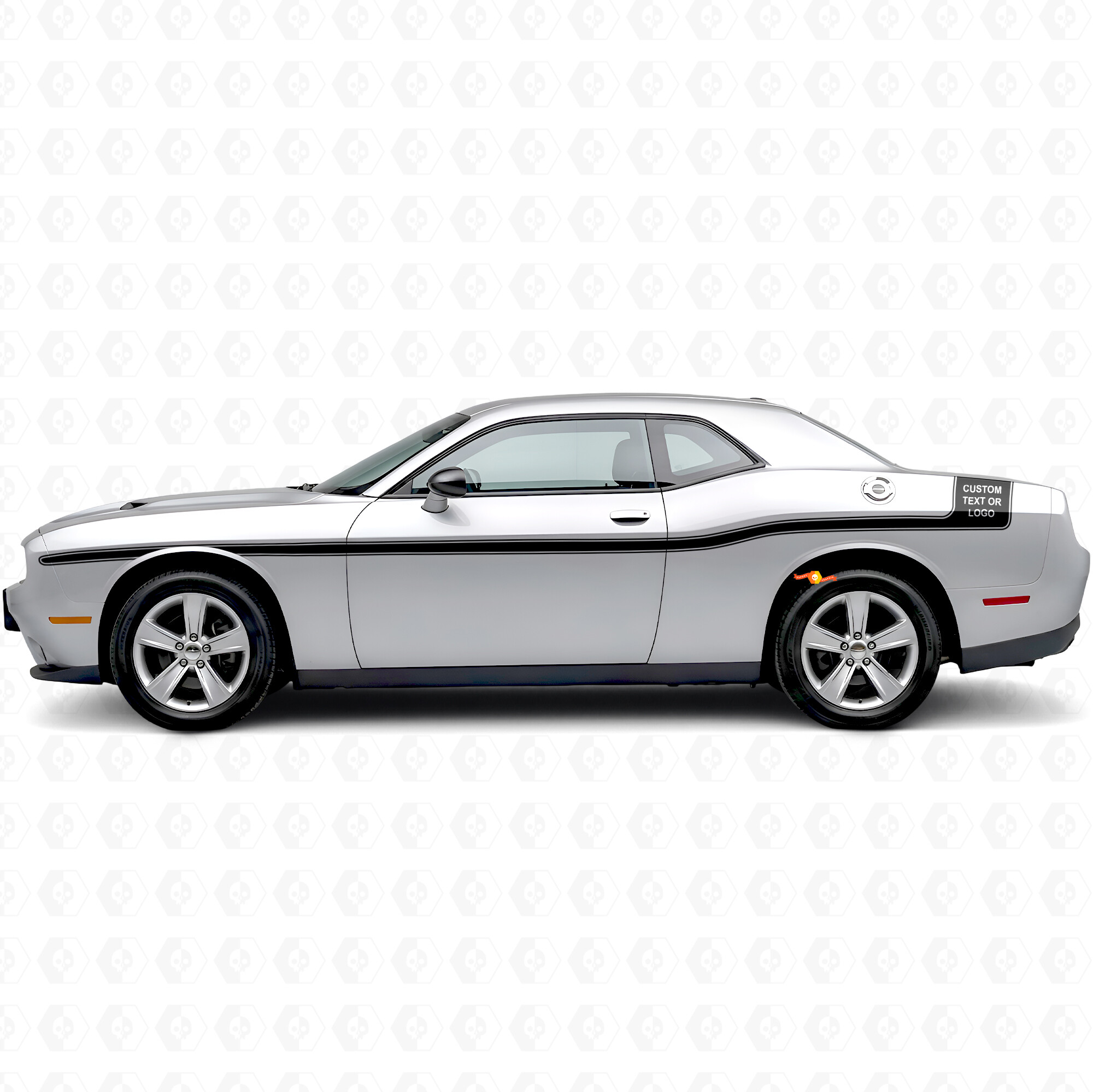 Bandeaux de contour avec texte personnalisé Autocollant vinyle latéral pour Dodge Challenger