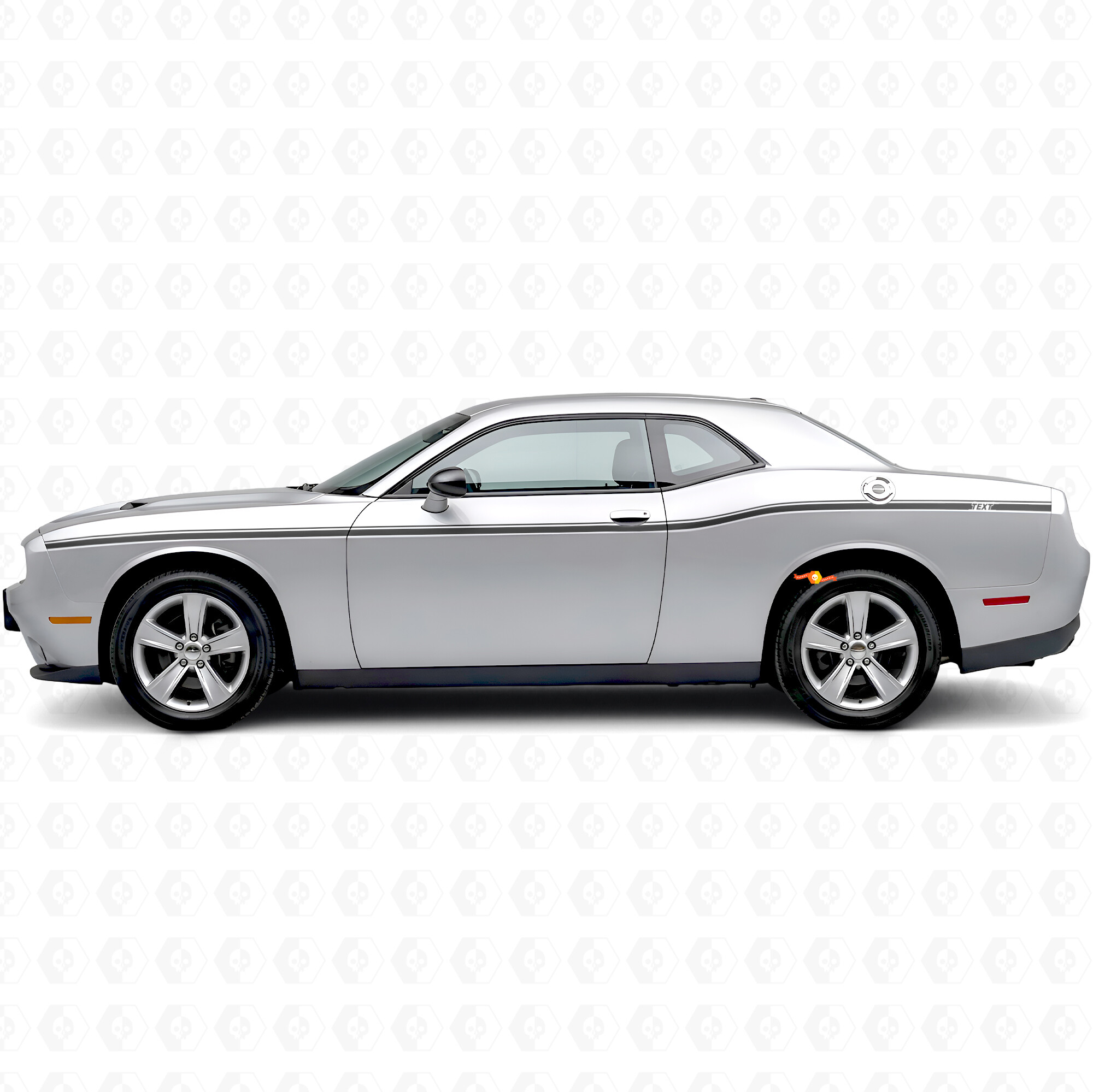 Autocollant vinyle latéral à rayures doubles personnalisées de largeurs variables pour Dodge Challenger