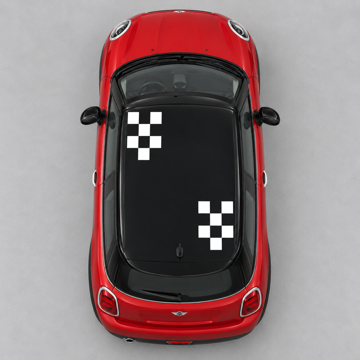 Autocollant Vinyle Toit Angles à Carreaux pour MINI Cooper 2014