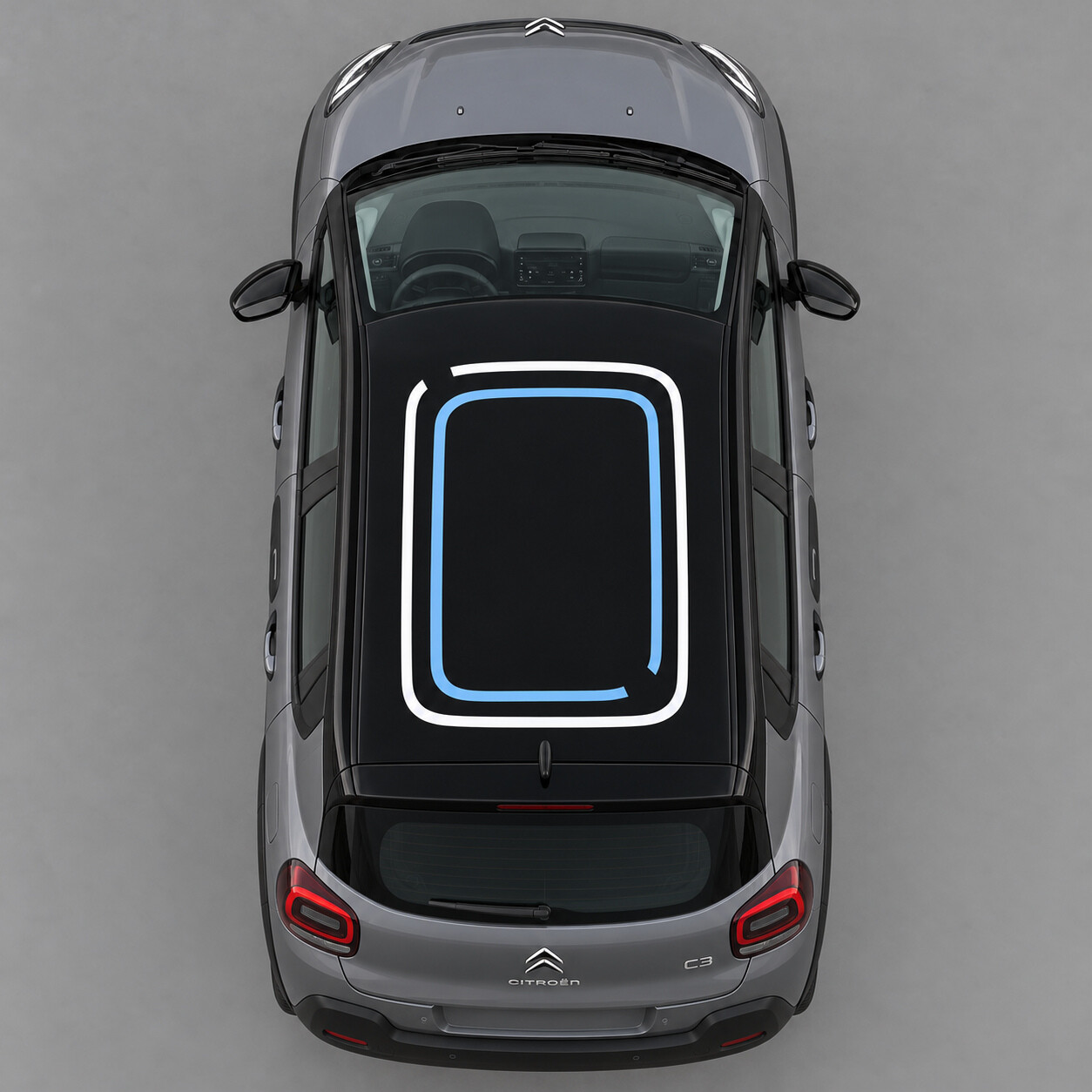 Autocollant Vinyle Toit Capsules Ouvertes pour Citroën C3 2022-2026