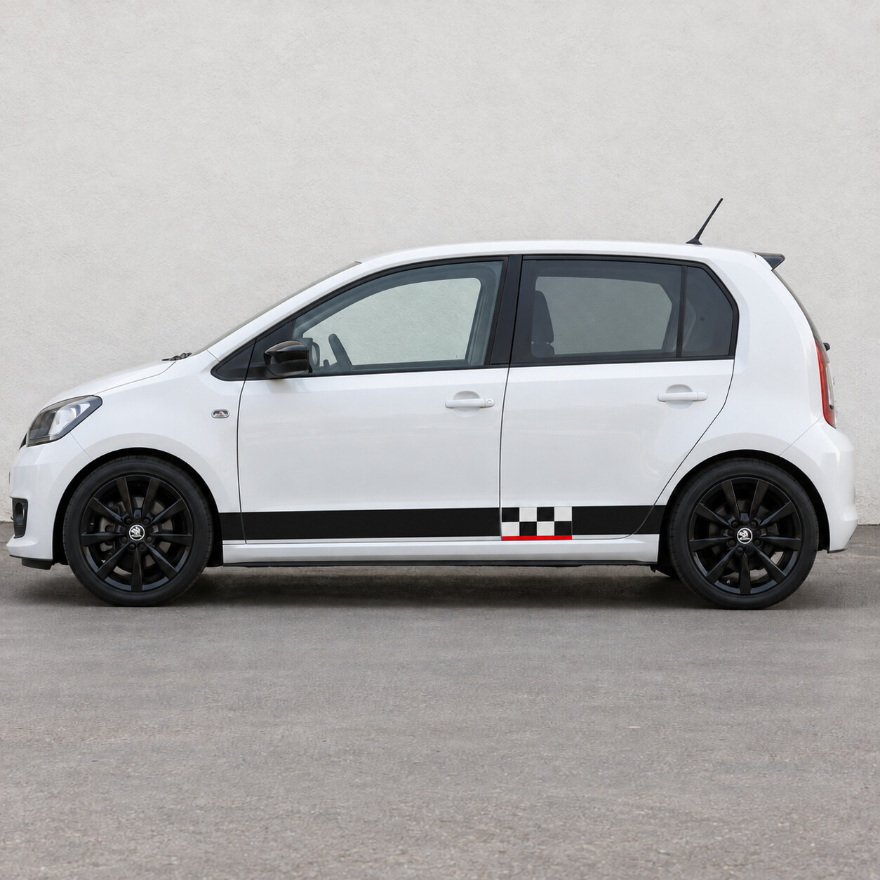 Autocollant en vinyle bande de fenêtre latérale Checker pour Skoda Citigo