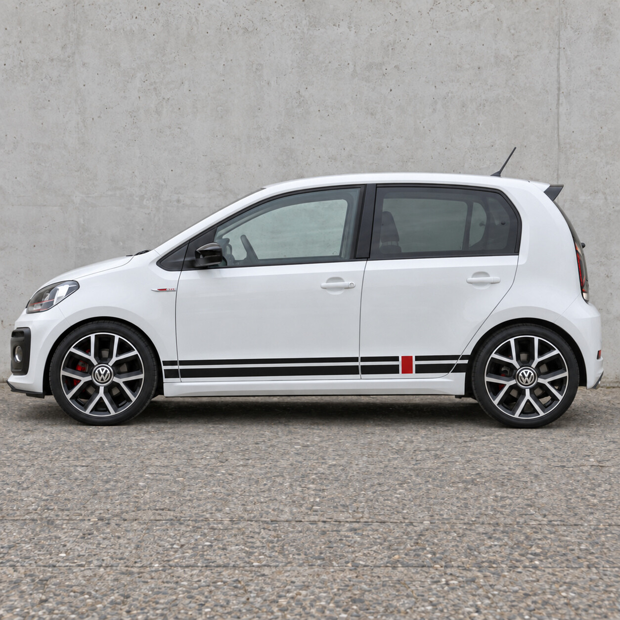 Autocollant vinyle latéral Red Bridge pour Volkswagen up! GTI 5 portes 2018-2023