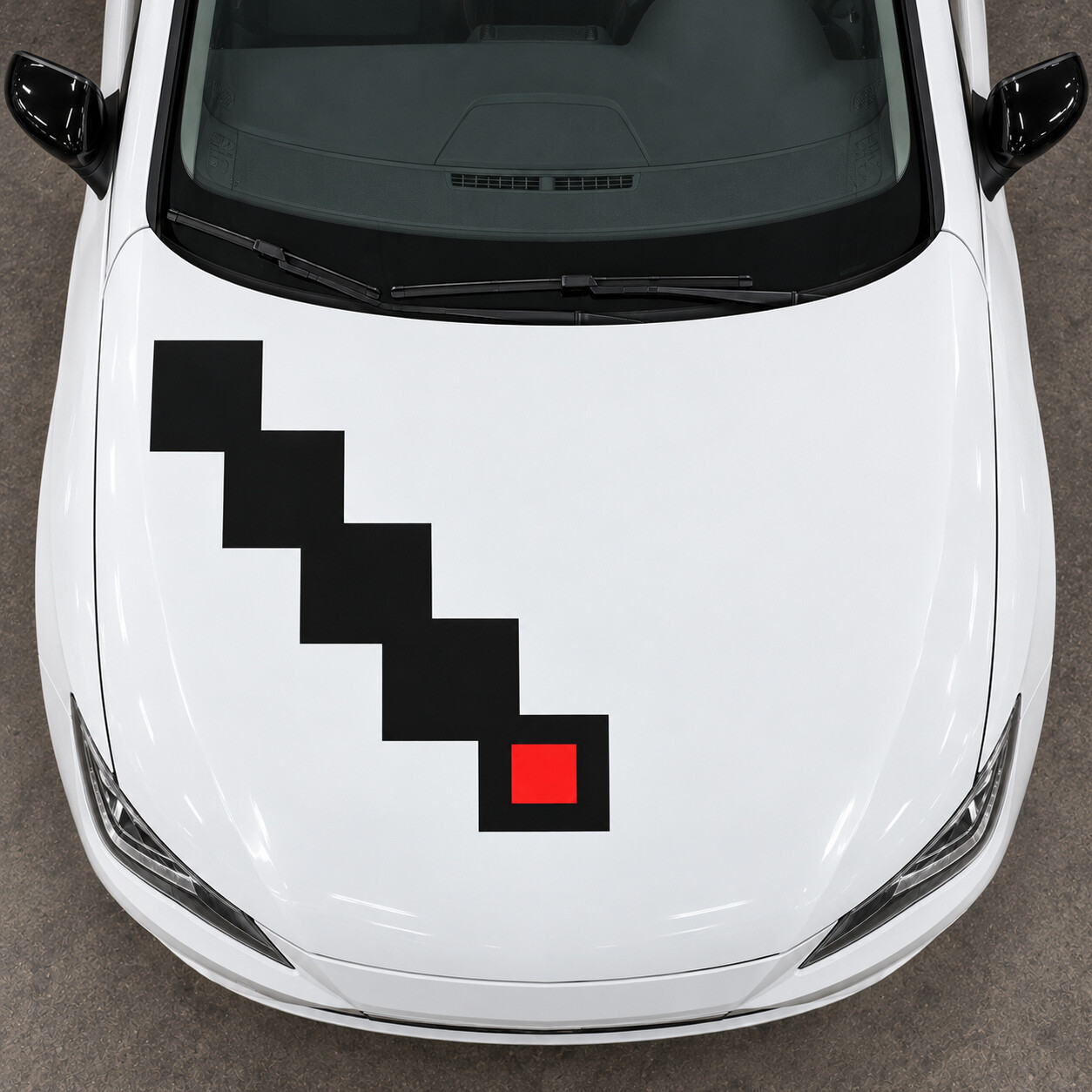 Autocollant en vinyle capot d'escalier à damier pour SEAT Ibiza Cupra SC 2015-2017