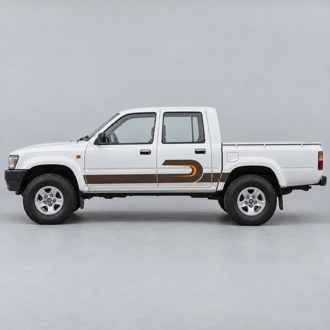 Autocollant Vinyle Latéral Ruban Retour Double Cabine Avant Restylage pour Toyota Hilux 1997-2001