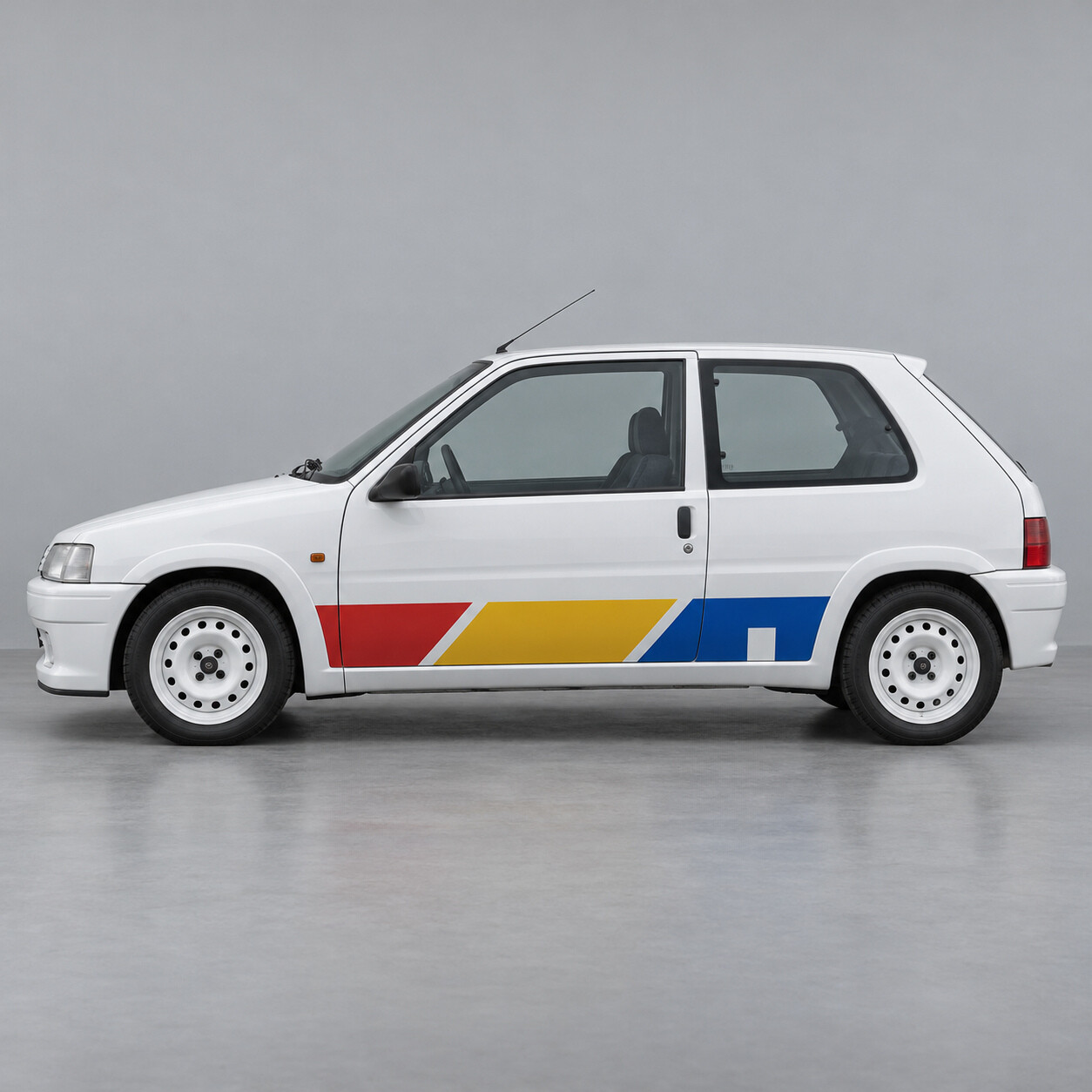 Autocollant Vinyle Latéral Rallye Trois Panneaux S1 pour Peugeot 106 1993-1996
