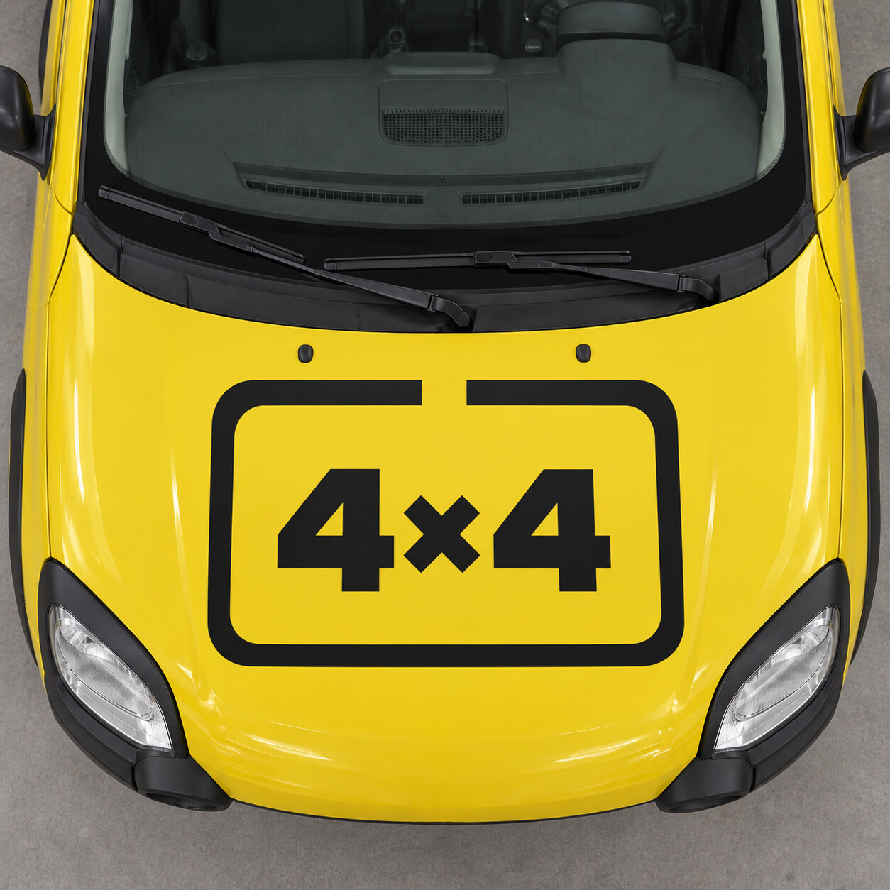 Autocollant vinyle capot Four Square 4x4 pour Fiat Panda Cross 319 2014