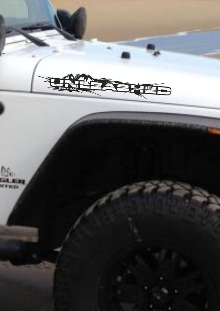 Kit d'autocollants vinyle Unleashed Off-Road Mountain Hood pour Jeep Wrangler