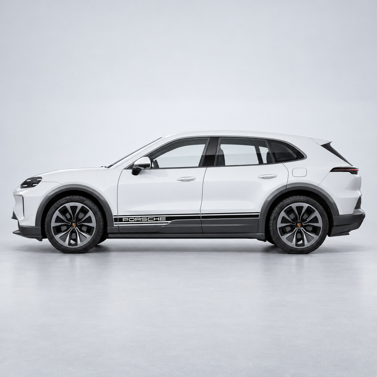 Autocollant vinyle bandes de bas de caisse de marque pour Porsche Cayenne Électrique