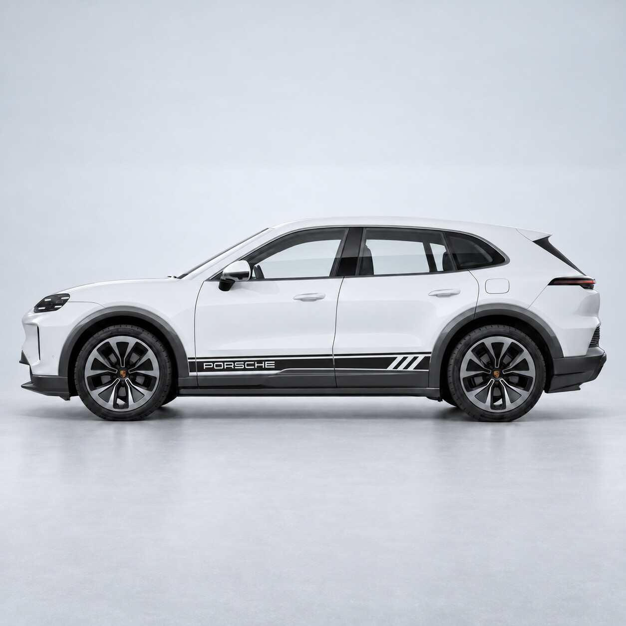 Autocollant vinyle latéral à rayures style course pour Porsche Cayenne électrique