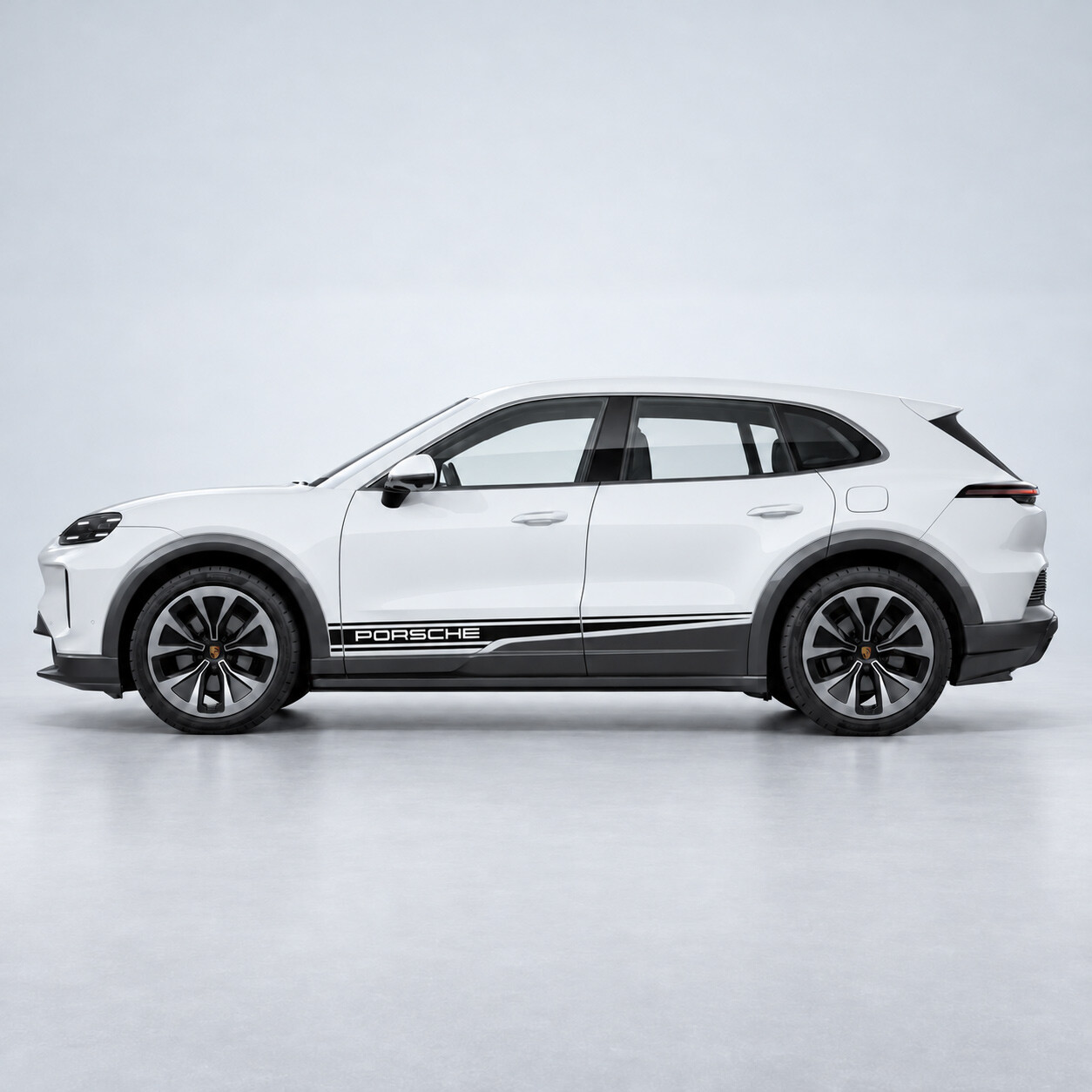 Autocollant Vinyle Latéral de Bandes de Contour Accent pour Porsche Cayenne Électrique