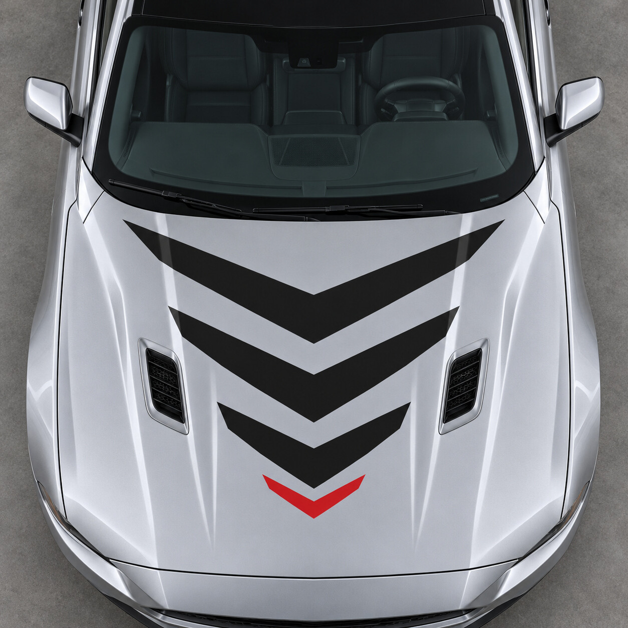 Autocollant Vinyle Capot Sonic Chevron Mach 1 pour Ford Mustang 2021
