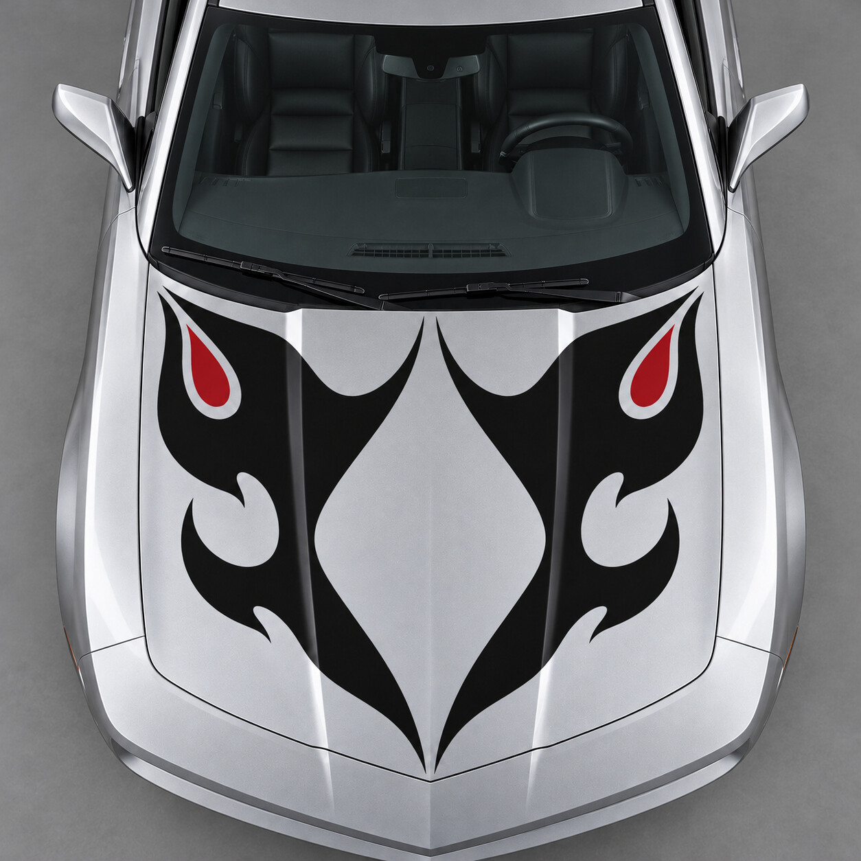 Autocollant Vinyle Capot Flamme Jumelle SS pour Chevrolet Camaro 2013