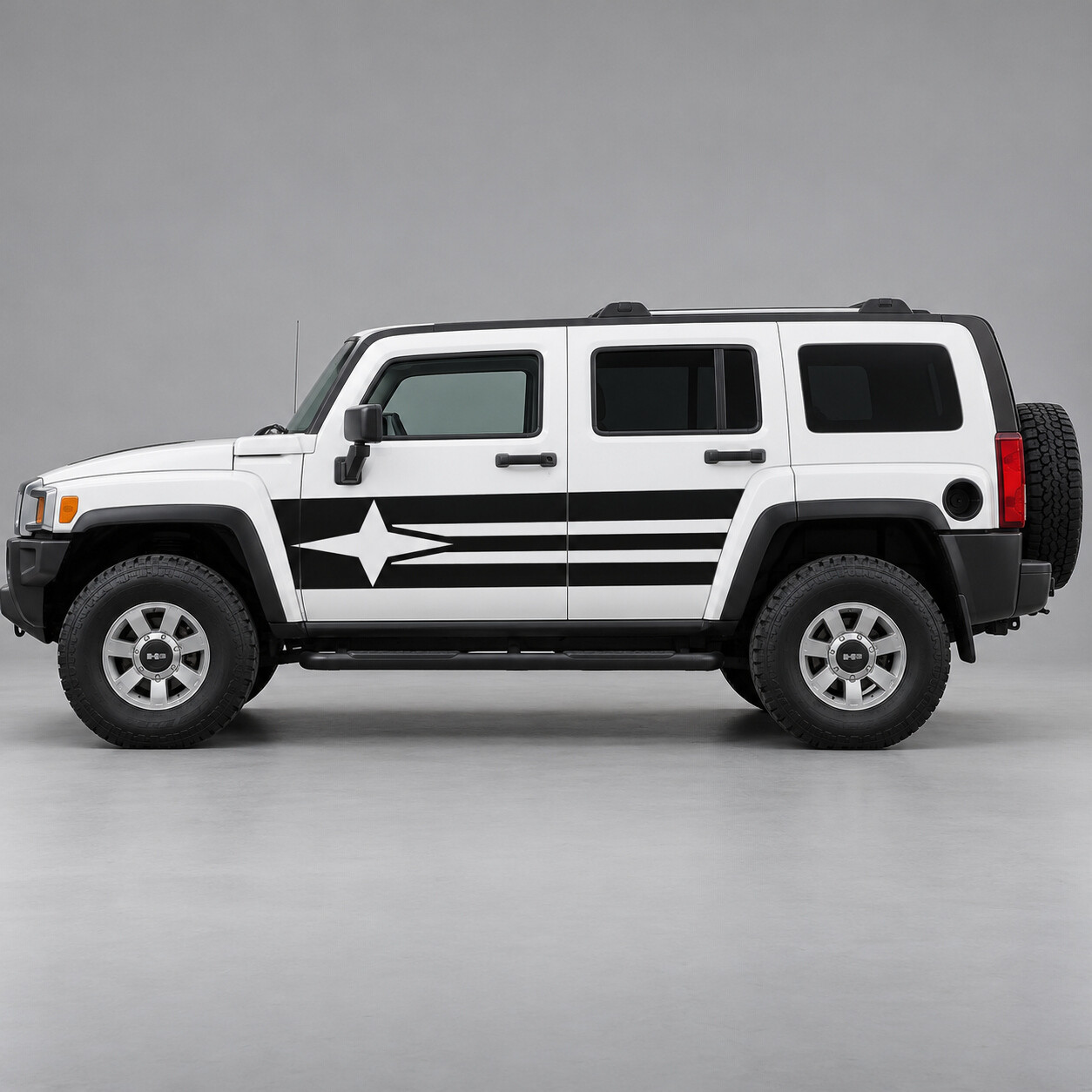 Autocollant vinyle avec direction boussole pour Hummer H3 2009