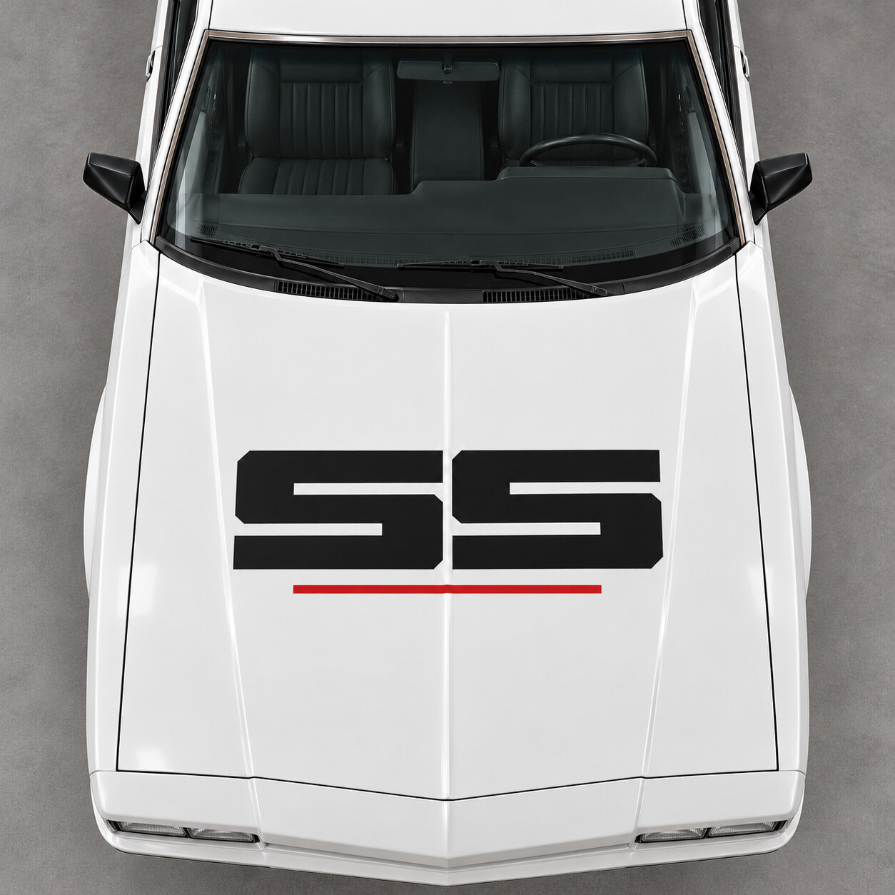 Autocollant vinyle carré SS pour capot Chevrolet Monte Carlo SS Sport Coupe (non-Aerocoupe) 1986