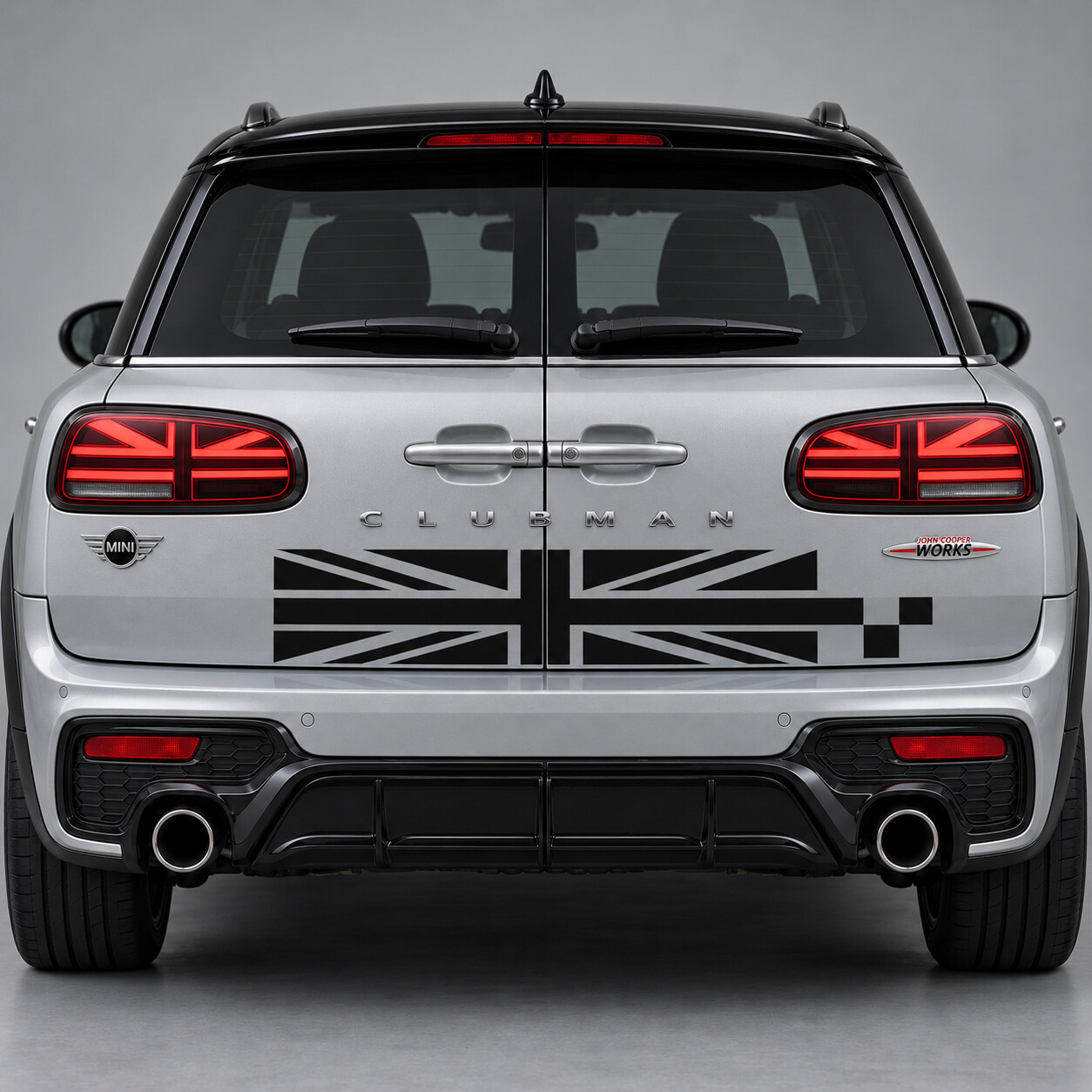 Autocollant en vinyle John Cooper Works Union Checker pour hayon MINI Clubman 2020