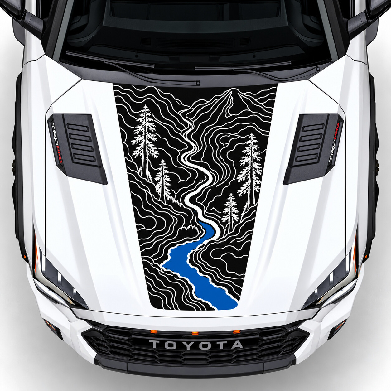 Autocollant en vinyle capot TRD Pro Forest River pour Toyota Sequoia III (XK80) 2022-présent