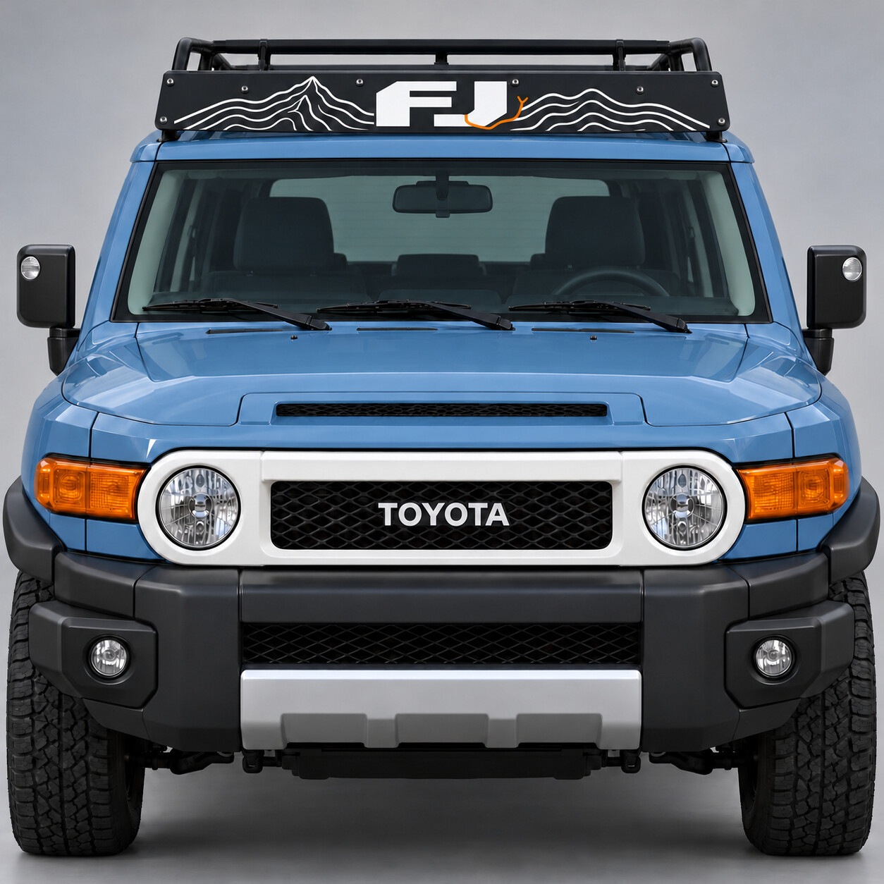 Autocollant vinyle déflecteur d'air pour galerie de toit Contour Horizon pour Toyota FJ Cruiser 2014