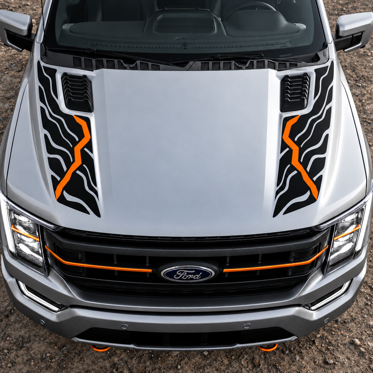 Autocollant en vinyle pour capot Fault Contour Ford F-150 Tremor 2021
