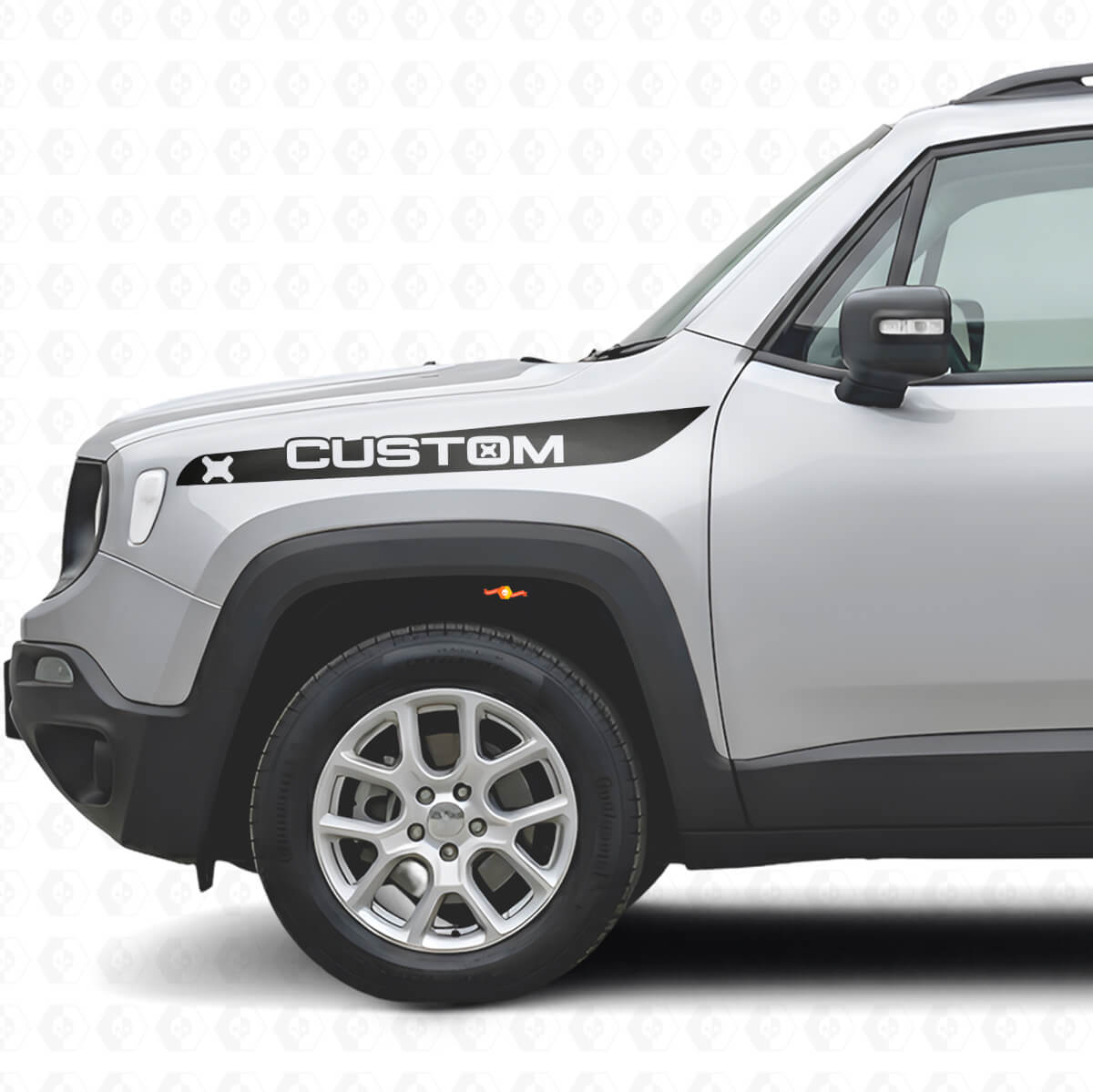 Kit de décalcomanies en vinyle pour bandes personnalisées d’aile avant pour Jeep Renegade