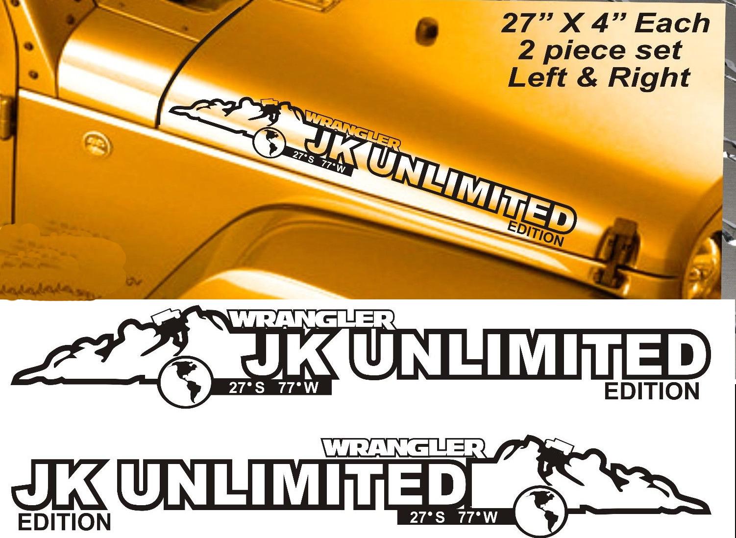 Autocollant vinyle capot JL Unlimited Edition pour Jeep Wrangler