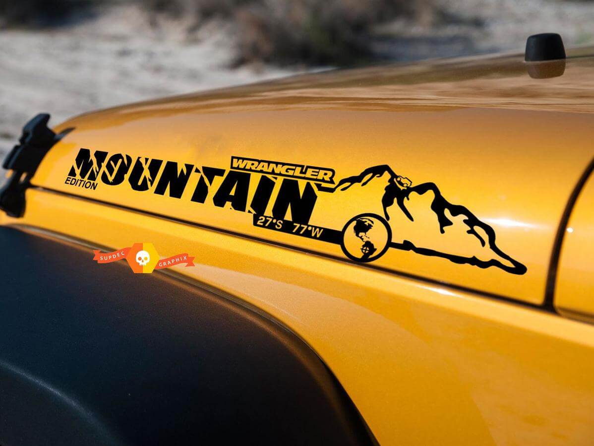 Kit d'autocollants vinyles pour capot édition Mountain pour Jeep Wrangler JK JKU