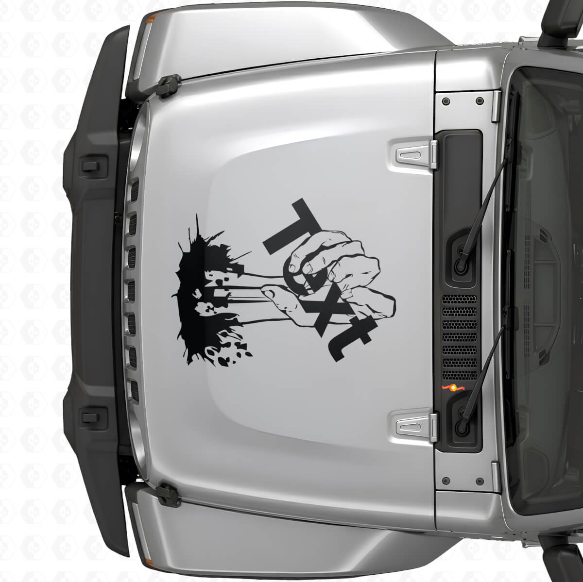 Autocollant en vinyle personnalisé "Main de zombie" pour capot de Jeep Wrangler