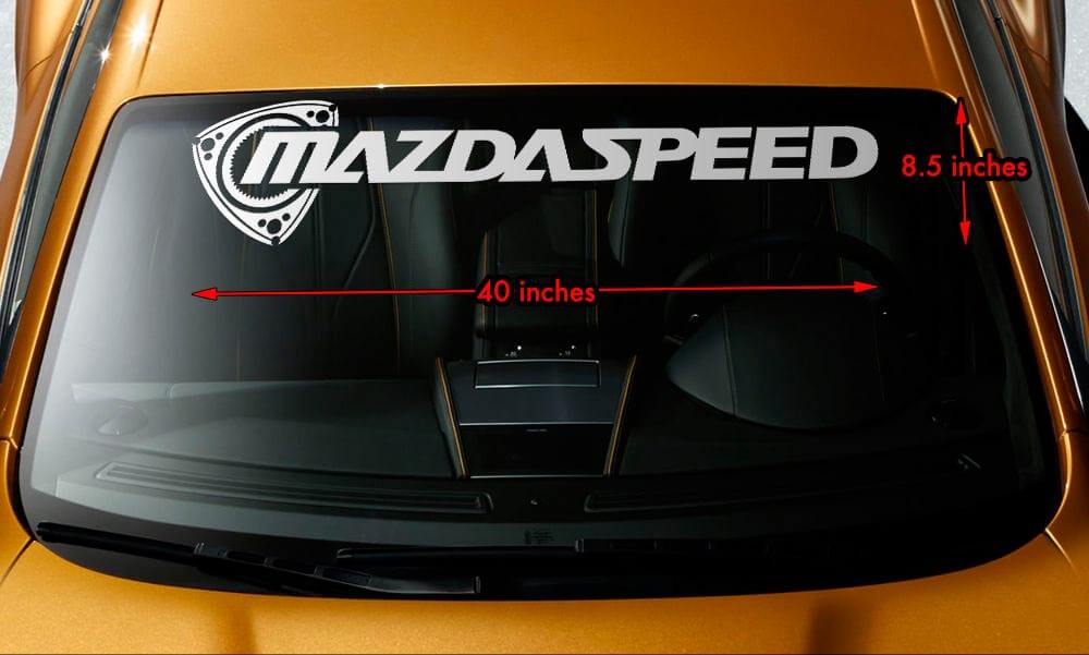 Bannière de pare-brise rotative Mazdaspeed en vinyle pour Mazda RX-7 RX-8