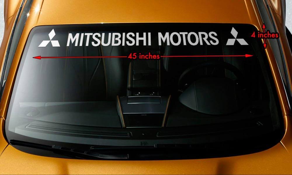 Autocollant Vinyle Bannière Pare-brise Mitsubishi Motors pour Voitures Mitsubishi