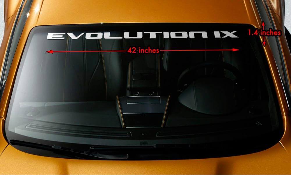 Bannière de pare-brise Evolution IX en vinyle pour Mitsubishi Evo 9