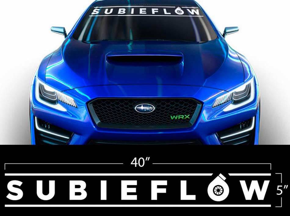 Autocollant en vinyle bande pare-brise Subieflow pour Subaru WRX STI BRZ