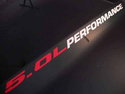 Paire de décalcomanies de capot Performance 5.0L pour camion Musclecarmodel GT 2015