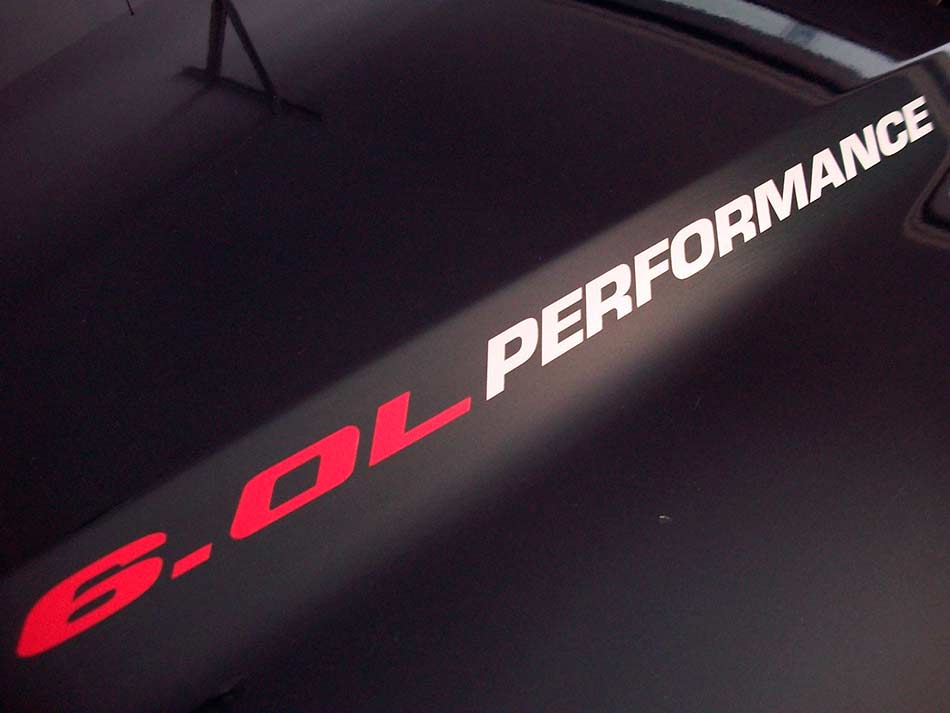Autocollant en vinyle pour capot performance 6.0L pour Musclecar F250 Chevy Silverado GMC