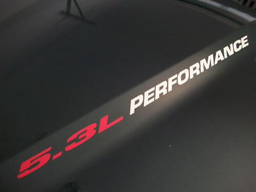 Kit de décalcomanie vinyle capot performance 5,3L pour Chevy Silverado GMC Sierra