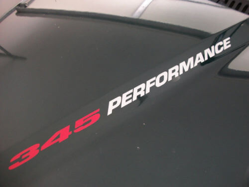 345 PERFORMANCE (paire) Dodge Ram Charger Magnum Hemi autocollant autocollants emblème V8