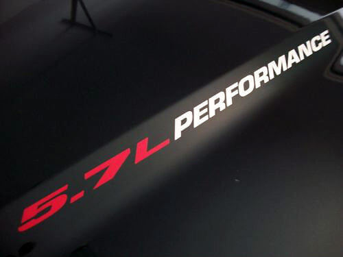 Autocollants vinyles de capot performance 5,7L pour camions et muscle cars