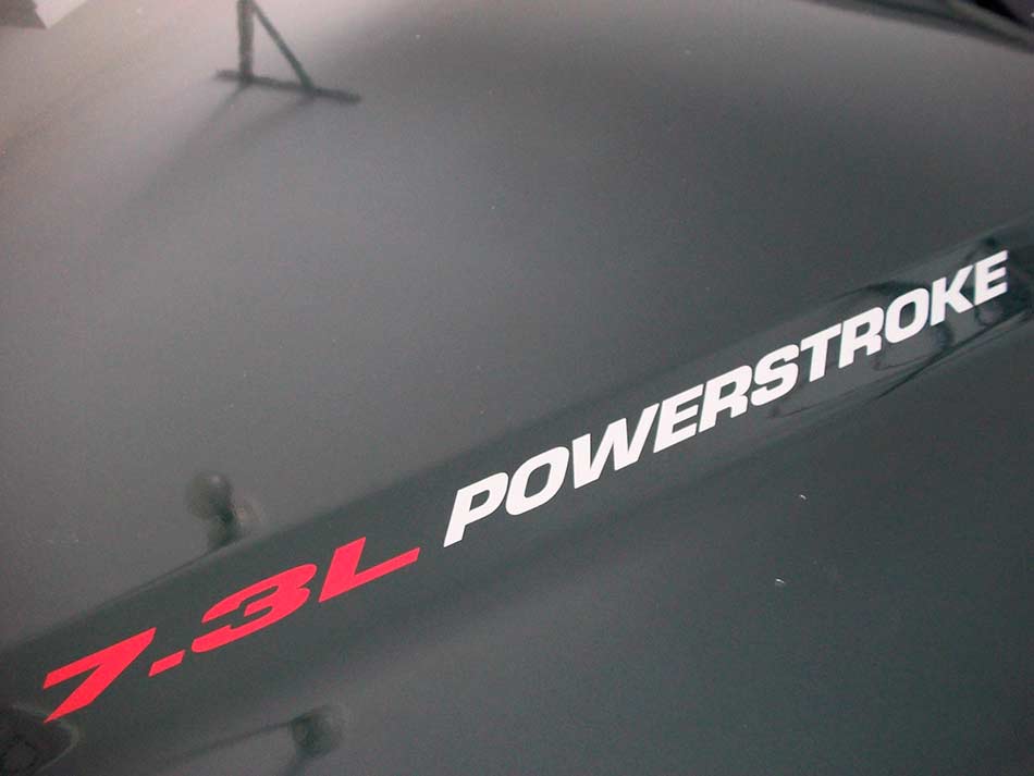 Nouveau Autocollant de capot POWERSTROKE 7,3 l, autocollant de style emblème, Ford F250 F350 Turbo Diesel
