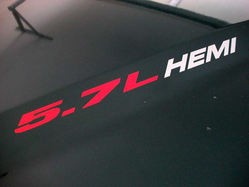 5,7 L HEMI - (paire) Dodge Ram 1500 Charger Challenger emblème style capot autocollants décalcomanies

