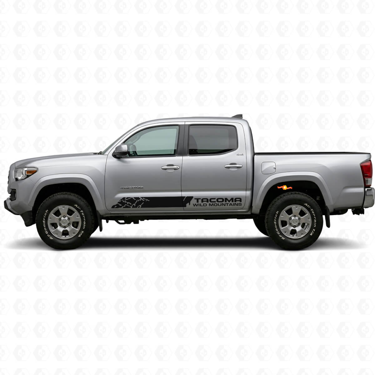 Kit d'autocollants vinyle bandes latérales Wild Mountains pour Toyota Tacoma 2016