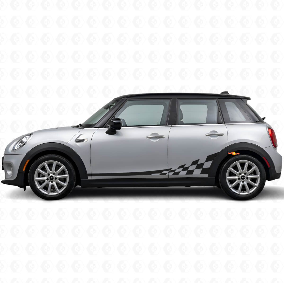 Kit de décalcomanies en vinyle à rayures latérales damier pour Mini Cooper F56