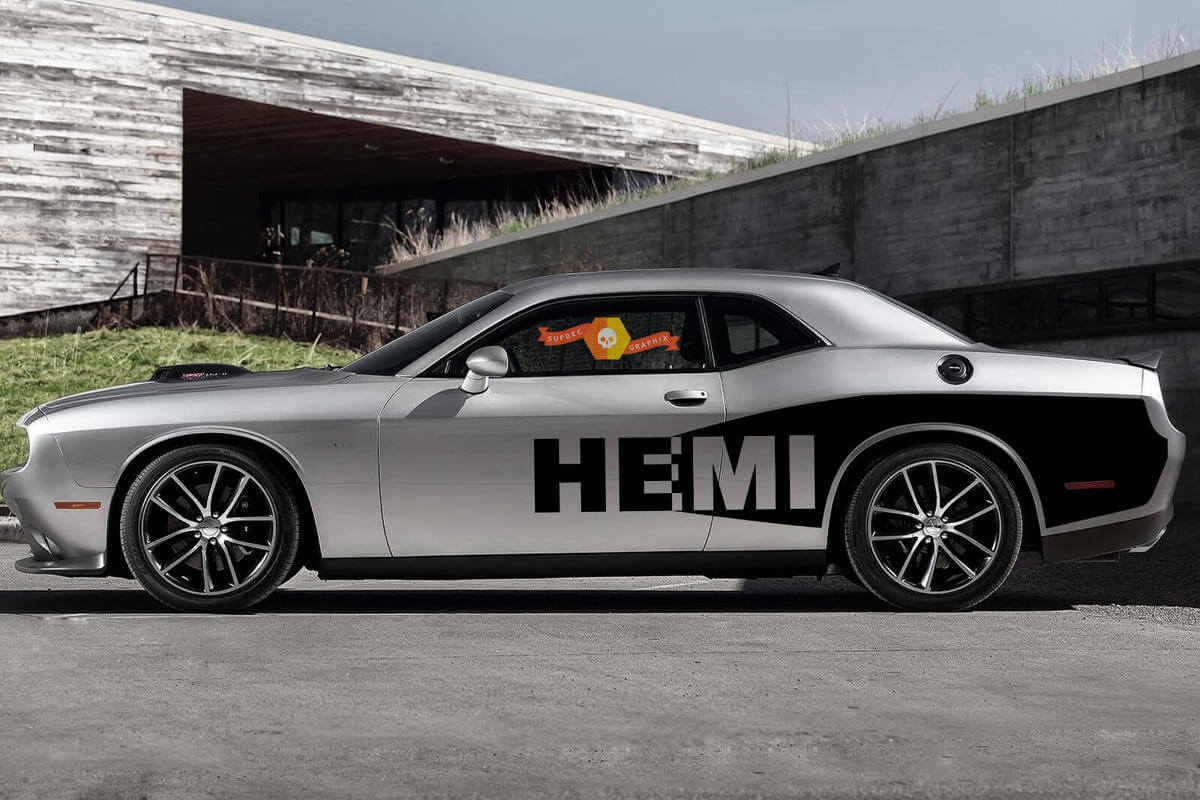 Kit d'autocollants vinyle latéraux HEMI Billboard pour Dodge Challenger 2008-2014