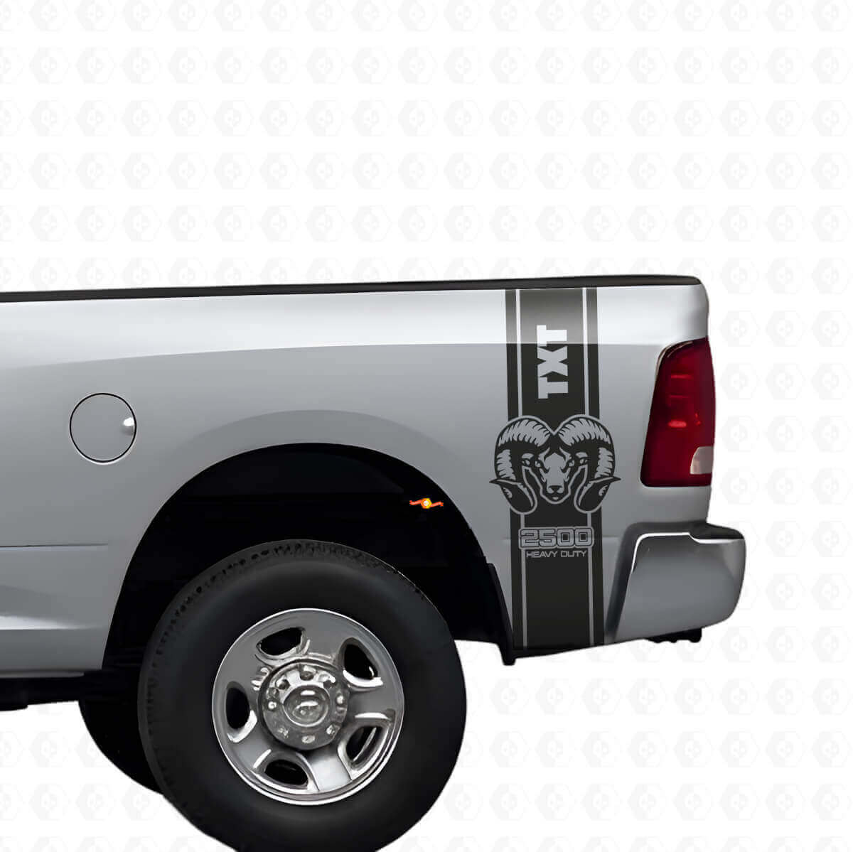 Kit d'autocollants en vinyle rayures latérales arrière et capot style Hemi pour Dodge Ram 1500 2500