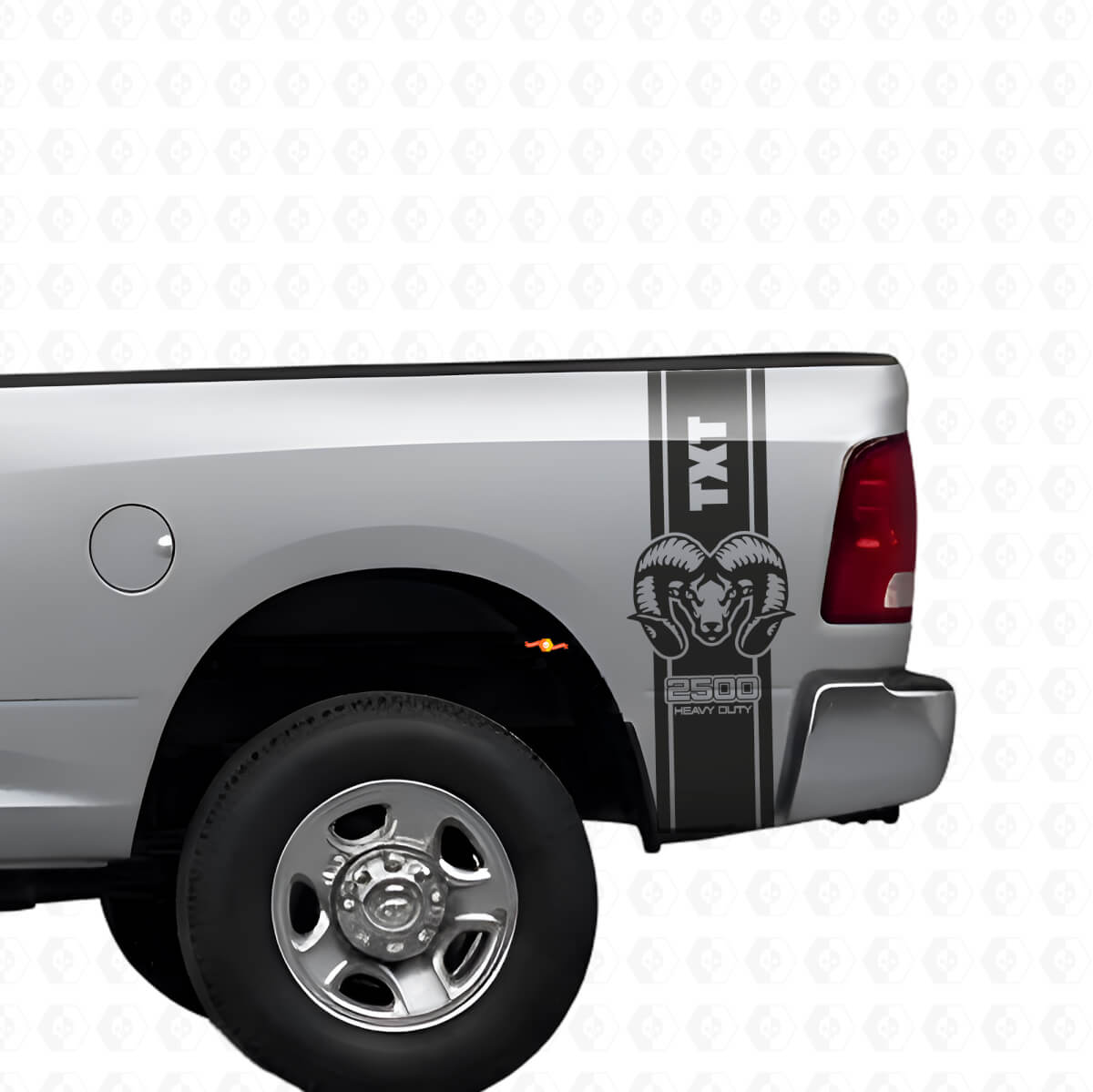 Kit d'autocollants vinyle bandes latérales arrière personnalisées Hemi pour Dodge Ram 1500 2500